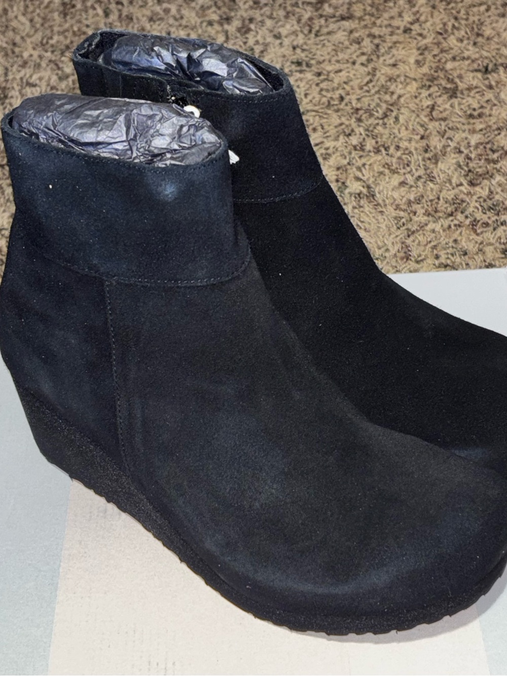 BIRKENSTOCK PAPILLIO EBBA SUEDE WEDGE BOOTS BOOTIES BLACK/BLACK 41 Women’s 10